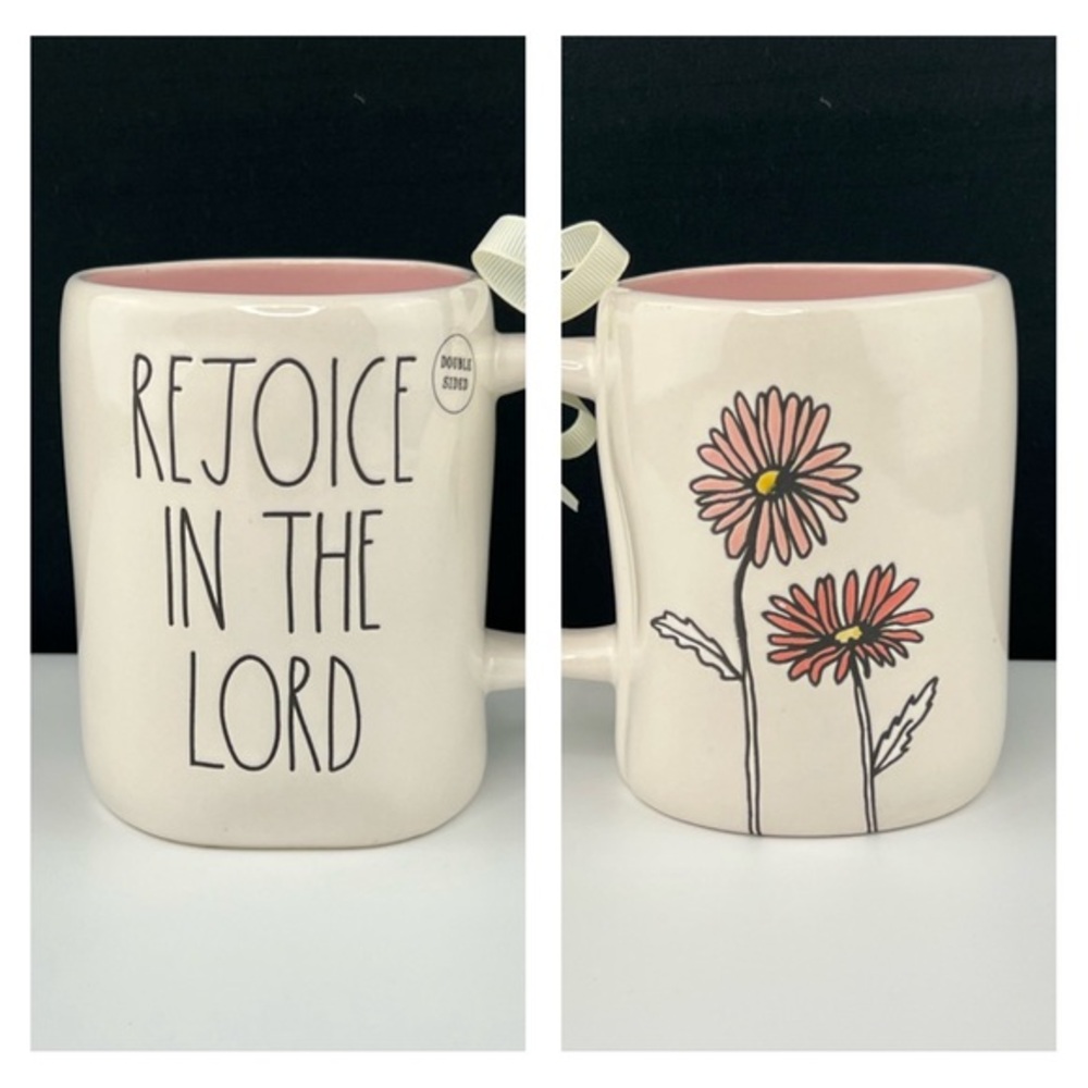 Rae Dunn - 3/$48 - ‘Rejoice in the Lord’ Ceramic Mug. NWT.